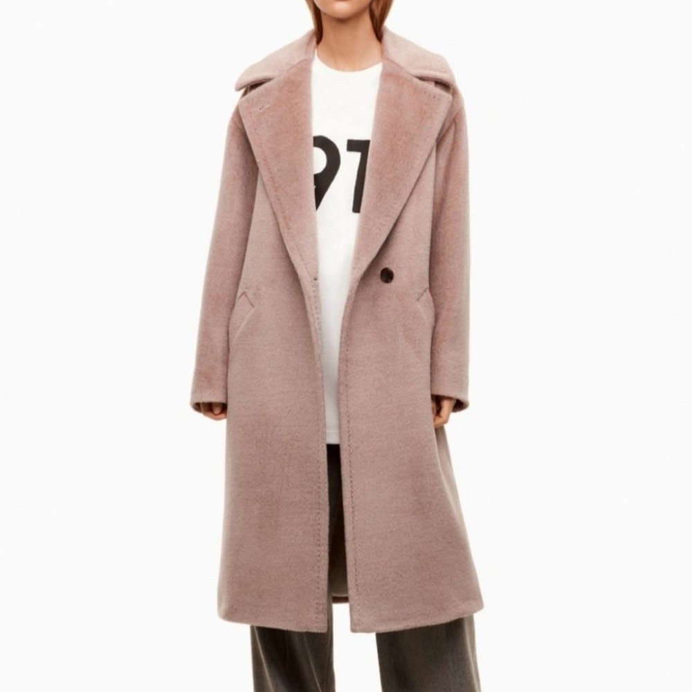 BABATON Alpaca Leibovitz Coat Wool Long Carolee Teddy Dusty Rose  Pink M Aritzia